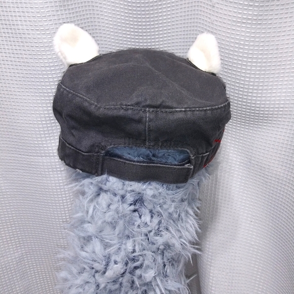 Gray Distressed Cotton Newsboy CAP Hat for Girls Women w Pigtails Red Stitching - Picture 7 of 12